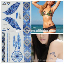 OEM Großhandel temporäre Tattoos bunte Flügel Tattoo Mode Design für Mädchen V4627